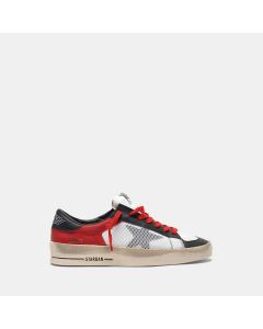 Golden Goose Stardan Sneakers In Leather With Mesh Inserts