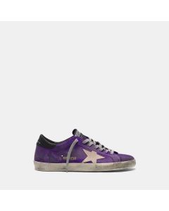 Golden Goose Purple Super-Star Sneakers In Suede With A Pearl Star
